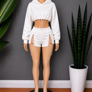 Women's Casual Short & Top Clothes Set - Ivory