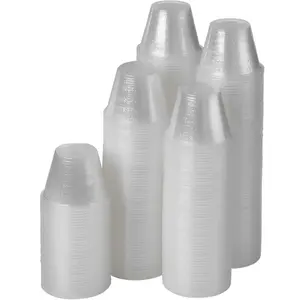 Clear Medicine Cups (1oz) - Plastic Disposable Graduated Medicine Cups with Measurements for Medication Arts & Crafts Mouthwash and More Containers Pack