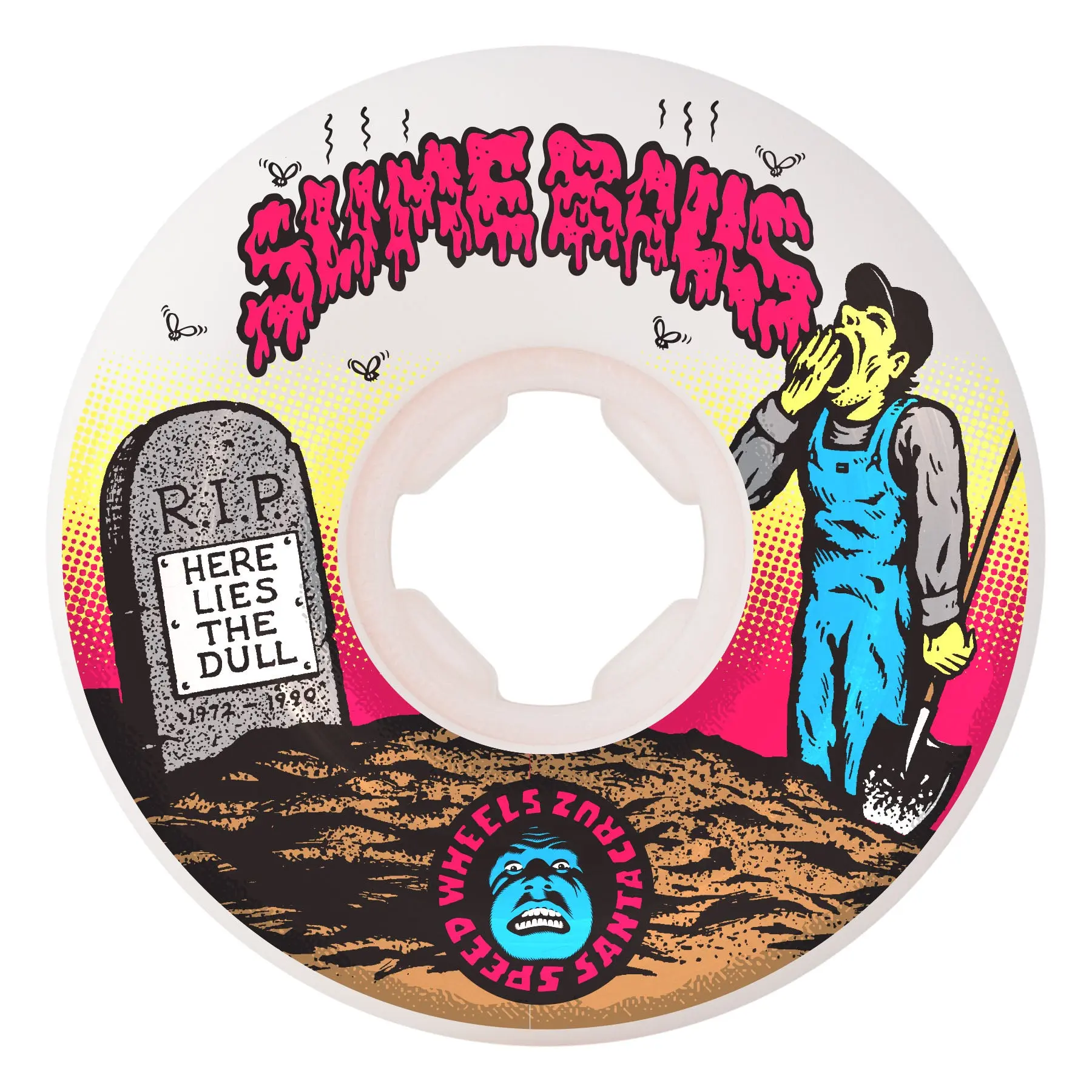 60mm Death Of Dull Slime Balls Skateboard Wheels - 95a Forgiving Durometer All Terrain Urethane, Easy Power Slides, Replacement Wheels for Skateboarding, 95A All Terrain Urethane, More Forgiving Durometer, Drifting Wheels