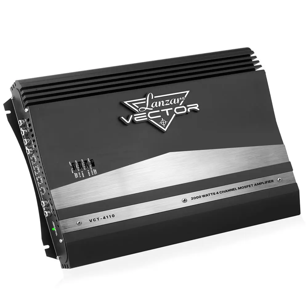 4-Channel Car Stereo Amplifier - 2000W MOSFET Car Amplifiers with Slim Design, Bass Boost, 2x30 A Maxi Type Fuse, and Instruction Manuals