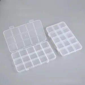 Clear Plastic Bead Storage Container, 2 Counts/set Travel-friendly Jewelry Storage Box with 10/15 Grids, Home Organizer for Jewelry, Rings, Small Parts