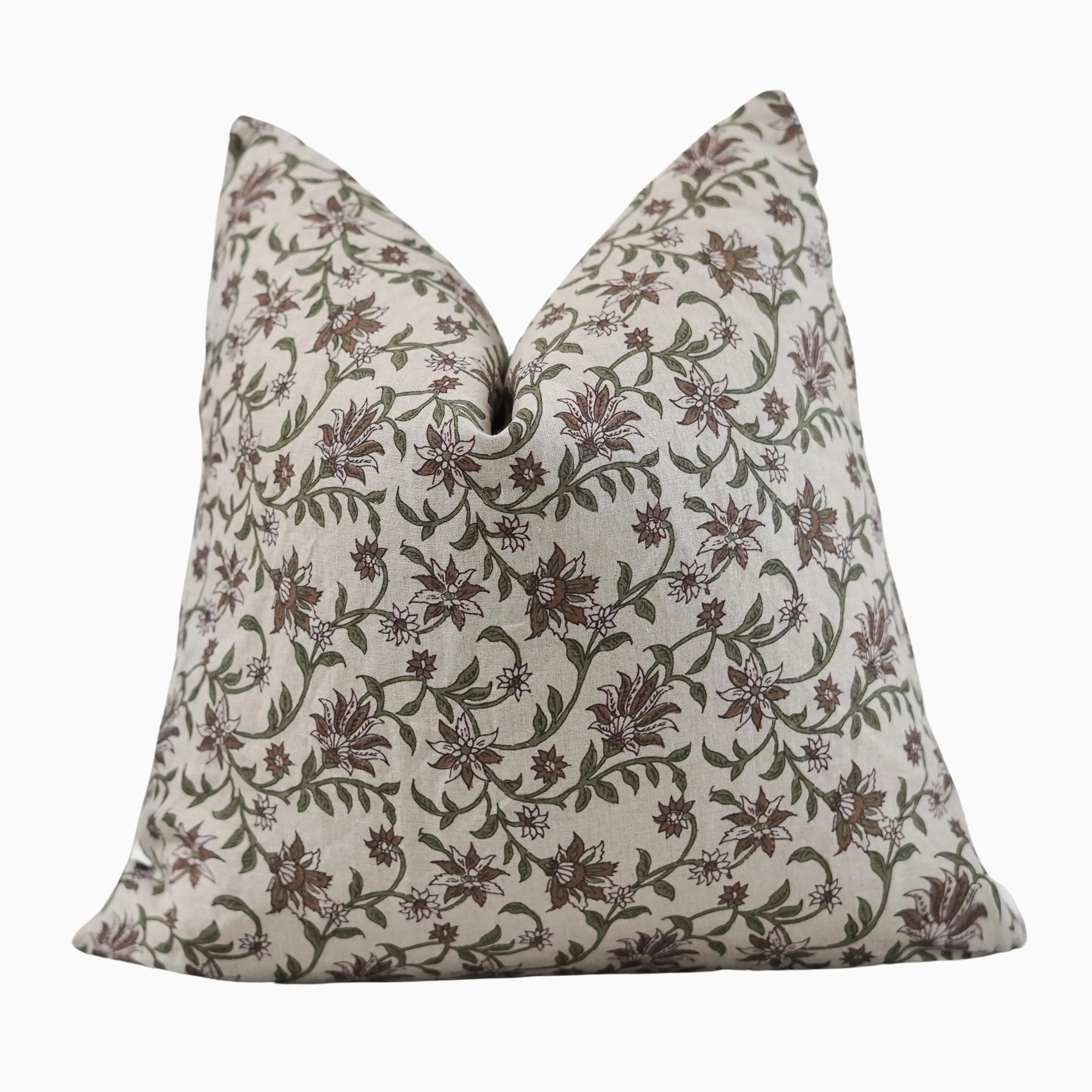 HALIMA - Indian Hand Block Linen Pillow Cover