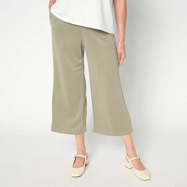 MarlaWynne WynneCollection Sueded Jersey Cropped Pant