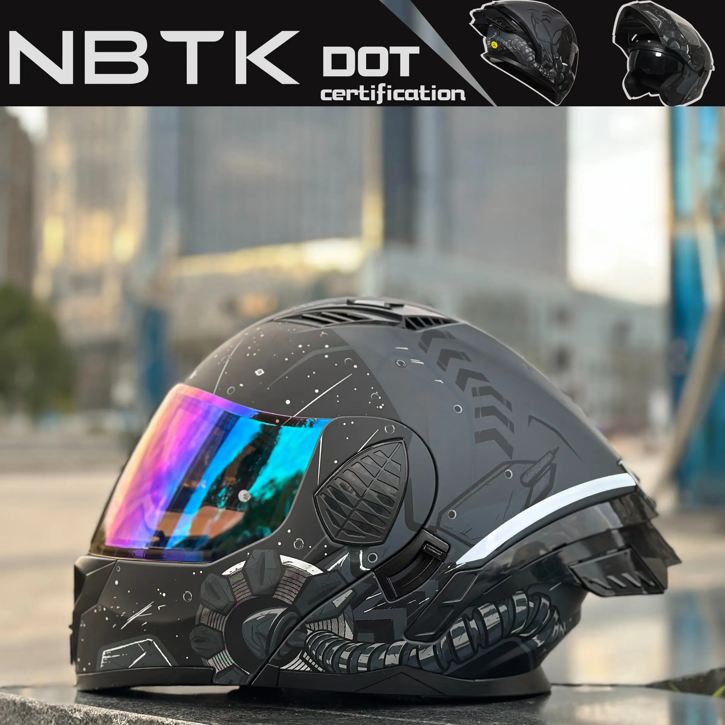 custom motorcycle helmets flip up Bluetooth Modular Helmets, DOT Approved Full Face Motorcycle Dual Visor Helmet, with Dual Speakers and Microphone, for Adults Men and Women M~XXL : Automotive the performance is that of a full face helmet 1Storm Motorcycle Modular Flip up