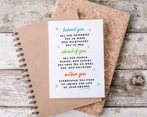 Inspirational Graduation Card, Behind You Ahead Of You Within You Greeting Card, Motivational Grad Card With Envelope