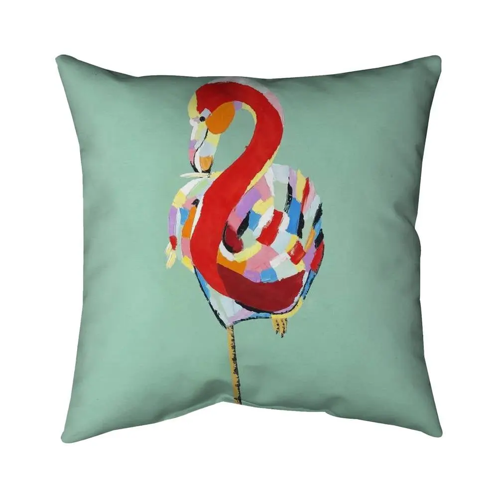 360 Stand 5541-1616-AN234-1 16x16 in. Abstract Bird Red Retro Pillow - Polyester Fill, Colorful Print, Retro Vibe, Home Textile Soft Furnishing Bedding Linen Accessory, Art-Inspired Standard Pillows, Bird Standard Pillows