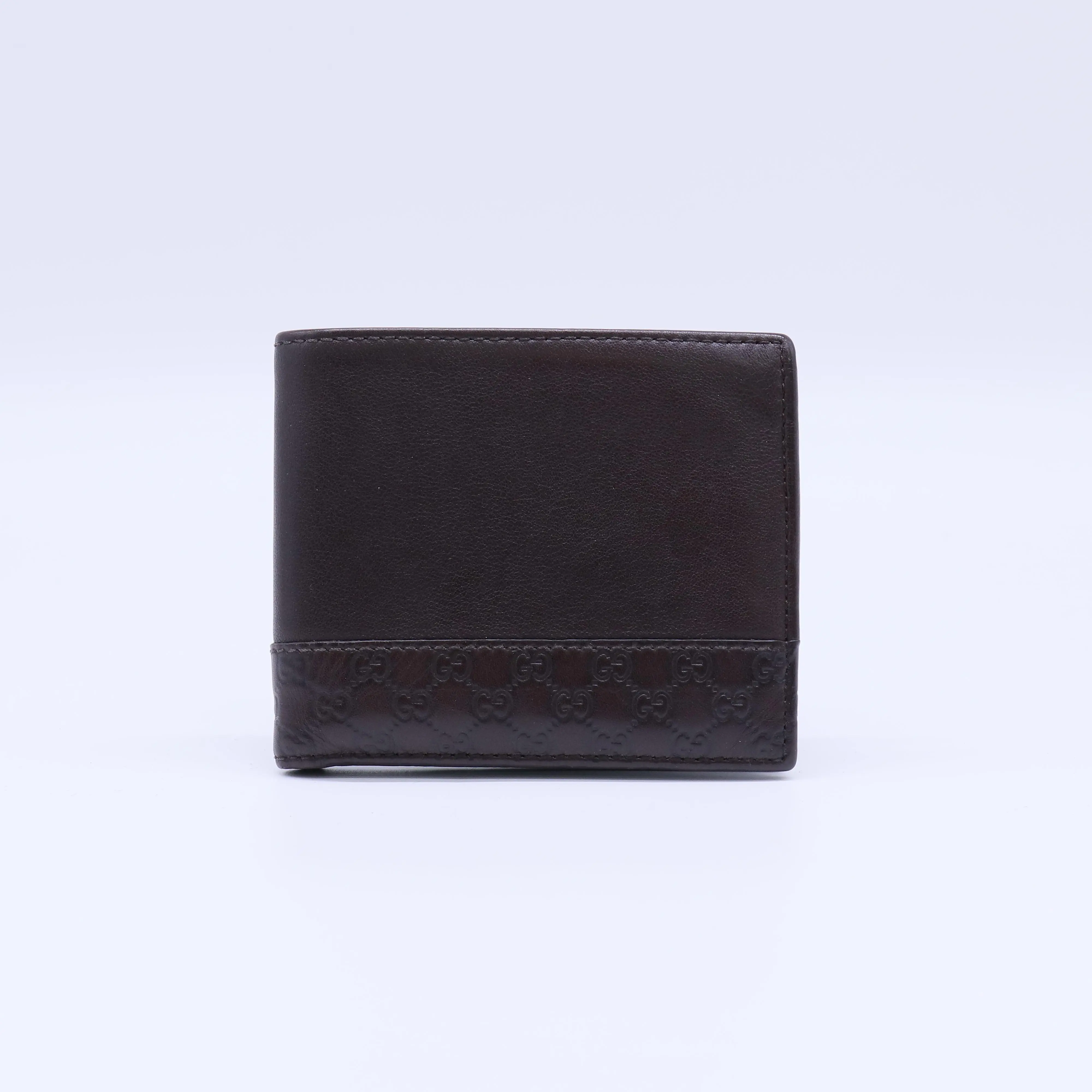 Pre-owned GUCCI Leather Small Leather Goods Guccissima Panel Bifold Wallet W21729