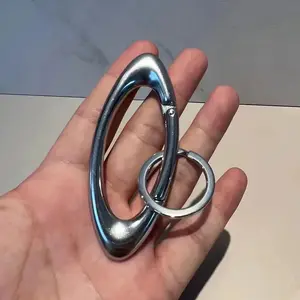 Metal Essential Belt Icon Carabiner Waist Hanging Keychain Oval Belt Buckle Couple Sliver Women Men Bag Waist Pendant Accessory