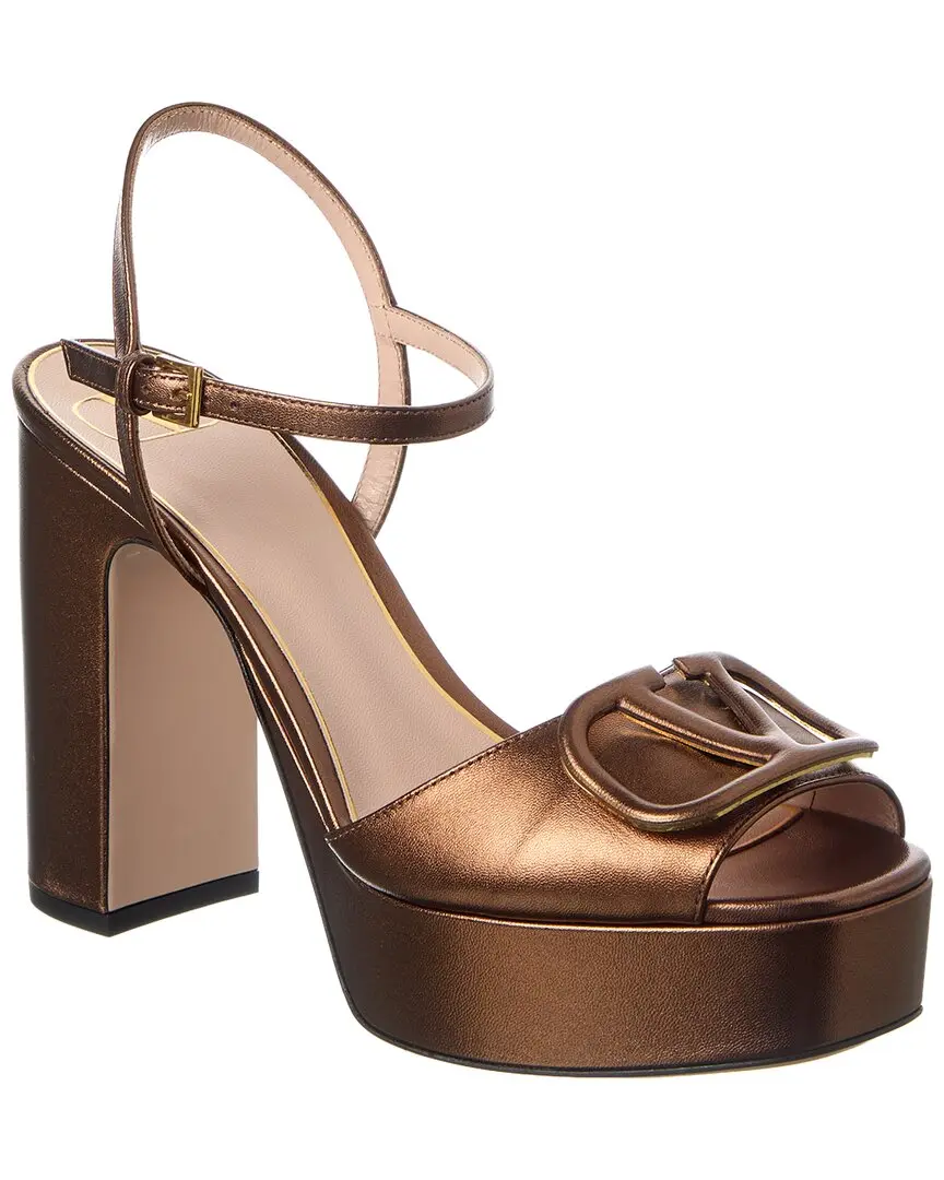 Valentino VLogo 115 Leather Platform Sandal