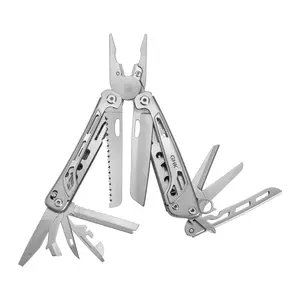 Multi-tool pliers, equipped with large scissors, rope cutter, can opener, screwdriver, and EDC tools, suitable for camping, outdoor activities, and maintenance