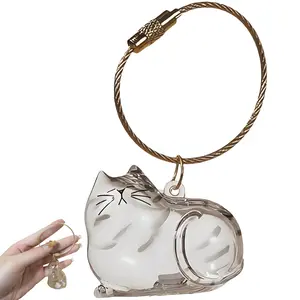 Cat Fur Memorial Keychain Keepsake Capsule Hair Storage Pendant for Pet Remembrance Fillable Custom Fillable Capsule Design Cat-Inspired Design Choices Pendant or Keychain Versatility Gift of Comfort & Healing