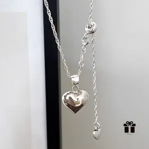 925 silver-plated Heart Design Pendant Necklace , Adjustable Necklace forWomen for Gift, Fashion Jewelry Accessories forDaily Wear，Birthday, Valentine’s Day gift，Including  gift box.