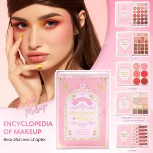 Multifunctional All-in-One Makeup Palette, with eyeshadow blush highlighter contour lip gloss, shimmery easy coloring long lasting, perfect daily makeup & Christmas gift
