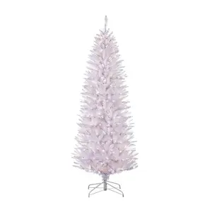 Puleo 4.5' Pre-Lit White Fraser Fir Pencil Christmas Tree