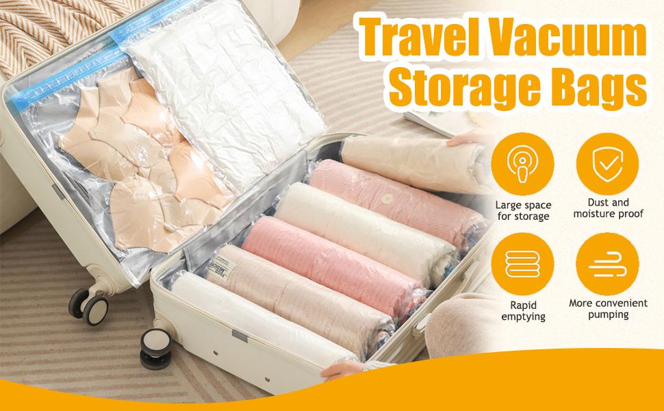 10Pack Vacuum Storage Bags(4S+4M+2L),Vacuum Seal Bags with Electric Pump,Ideal Home Supplies Space Saver Storage Bags,Suitable For Home, Apartment & Travel Use