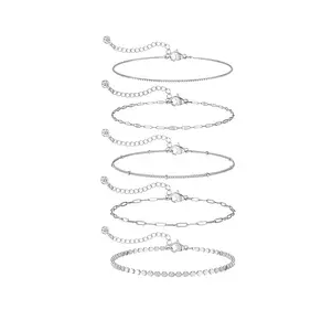 Tewiky 14K Gold Plated Copper Bracelet Set - Dainty 14K/Silver Bracelets, Waterproof, Trendy Minimalist, Small Thin Bracelets for Women, Gift, For Valentine's Day gifts