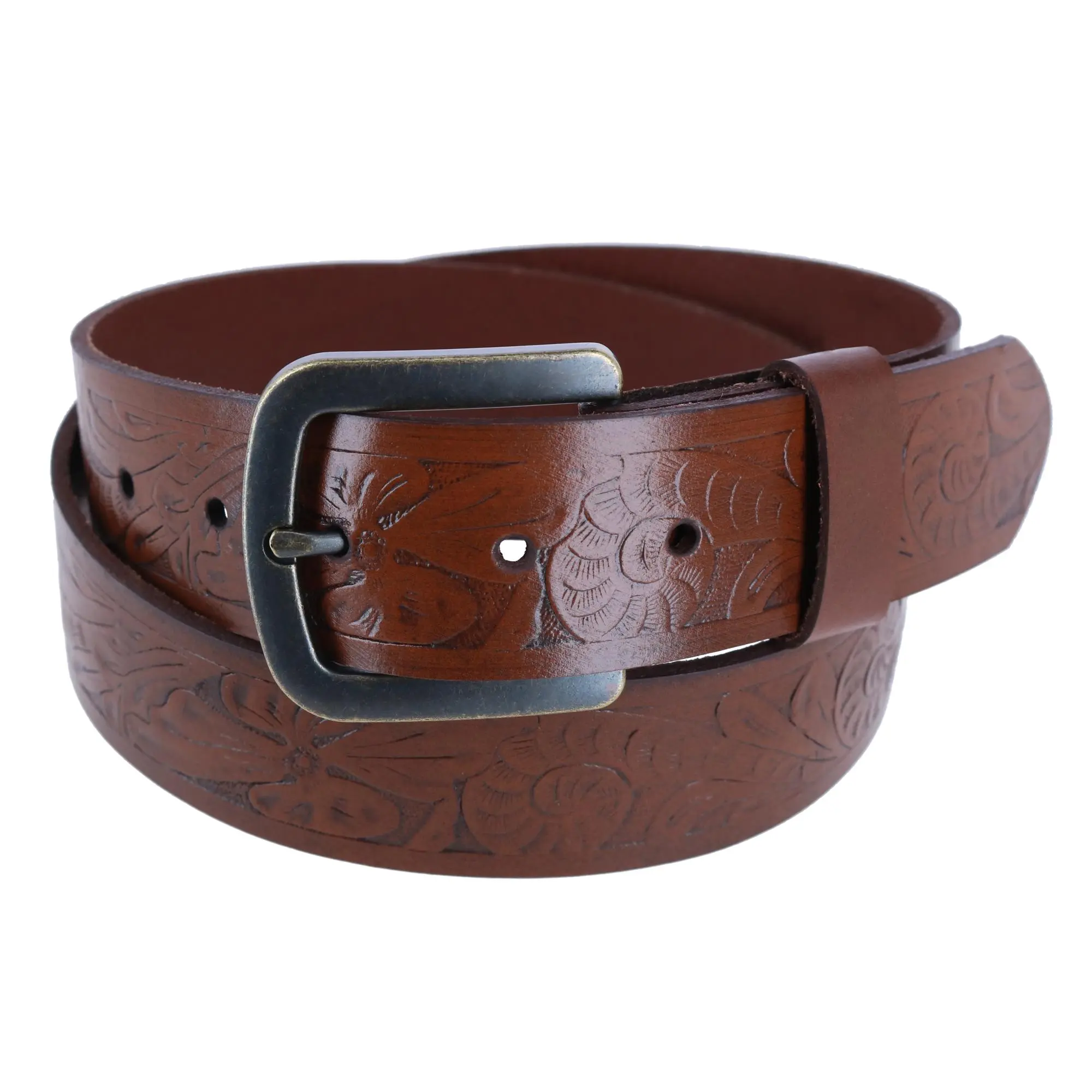 Wrangler Men's Morning Glory Tooled Western Belt, Novelty Belts