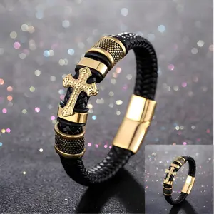 1 Bracelet with Cross Pendant for Men to wear daily or to holidays