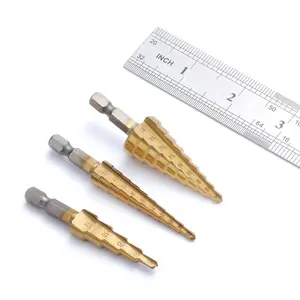 Titanium-Coated HSS Steel Step Drill Bit Set, 4 Sizes (2mm-7.0mm) for Wood & Metal - Durable, Versatile & Efficient, Step Drill Bit