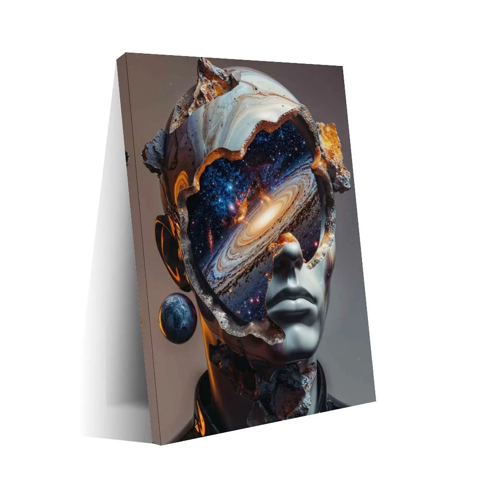 Sci-fi Planet Artistic Poster Canvas Wall Art Print, Bedroom Living Room Decoration