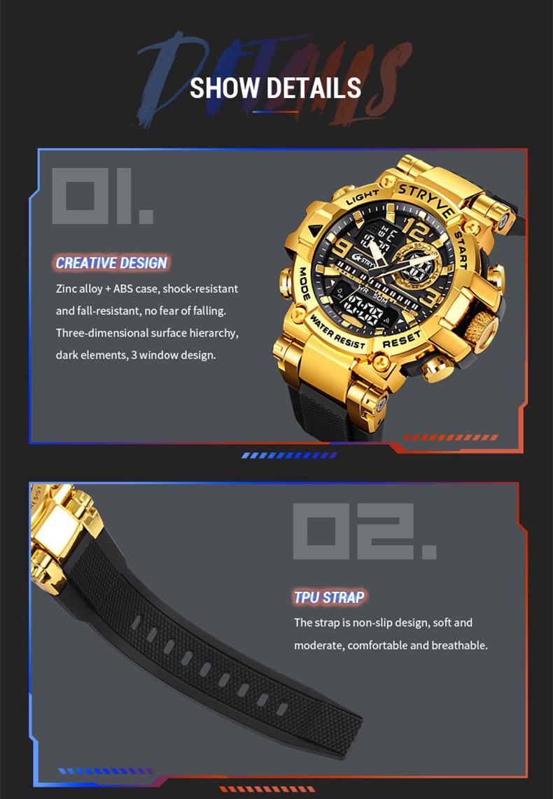 【Holiday Haul】Men's Colorful Punk Style Quartz Watch, Multi.Functional Waterproof Dual Display Wristwatch, TrendyFashion Sport Watch, Birthday Gift with Gift Boxfashionable wristwatch multifunctional men 【Holiday Haul】Men's Colorful Punk Style Quartz Watch, Multi.Functional Waterproof Dual Display Wristwatch, TrendyFashion Sport Watch, Birthday Gift with Gift Boxfashionable wristwatch multifunctional men