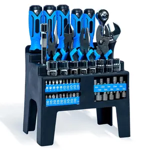 Heavy Duty 50-Piece Screwdriver Socket Wrench Set with Precision Tools Pliers & Bit Sets for Men Complete Household DIY Kit
