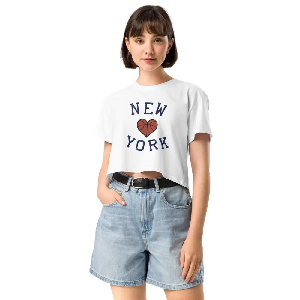 New York 2026 Basketball Fan Women’s white crop top cropped t-shirt