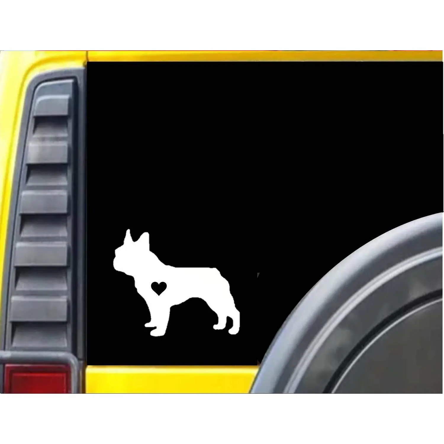 Frenchie Little Heart dog Decal 6 inch StickerJ586 French Bulldog