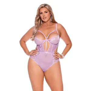 Plus Size Lovely Lilac Lingerie Teddy