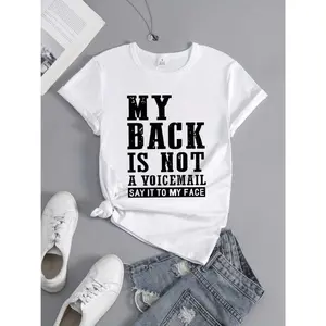 1pc Boys Funny "My Back Is Not A Voicemail" T-Shirt - White with Black Back Print, Funny Saying Kids Tee for Boys 3-13 Years, Casual Short Sleeve Round Neck Top for, Parties & Casual Attire (Machine Washable)