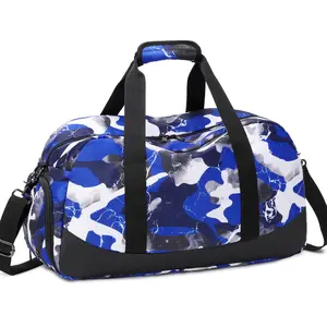 Overnight Duffle Bag Camo Sports Bag Gymnastics Bag with Shoe Compartment & Wet Pocket, Carry On Sleepover Bag Gym Bag Athletic Bag