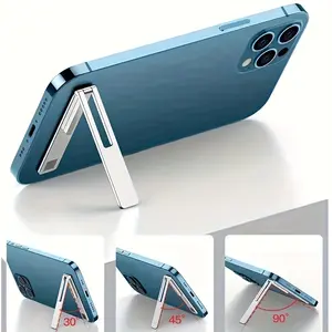 1PC One line folding Cell Phone Holder desktop invisible back sticker metal lazy person holder adhesive small mini toilet sticker