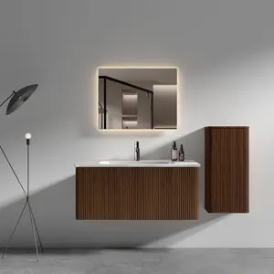 Bathroom Vanity with Sink,Large Storage Wall Mounted Floating Bathroom Vanity with Overflow for Modern Bathroom, One-Piece Sink Basin Minimalist Bathroom Sink Cabinet