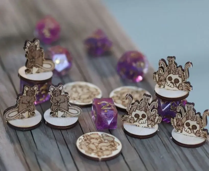 Rat Miniatures (Set of 19) | Giant Rat | Rat Horde | Rat figure | Dungeons and Dragons | DnD | Pathfinder | TTRPG | 2D | mini | laser cut |