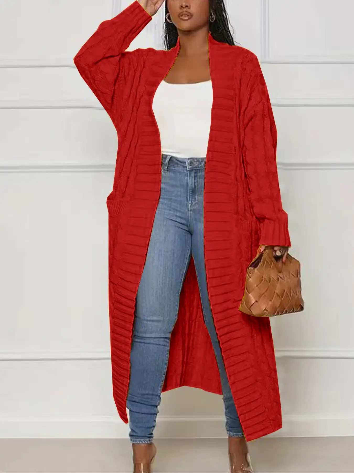 Women's Oversized Long Cardigan Sweater Coat with Pockets, Loose Fit Casual Long Sleeve Knitwear for Fall & Winter, Ladies Fashion Outerwear, Outfits, Womenswear