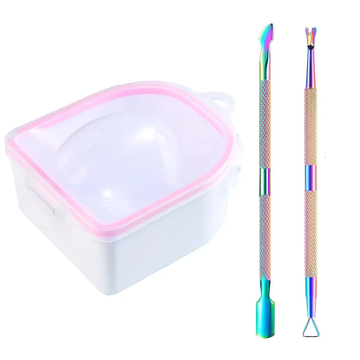 Nail Soaking Bowl, Soak Off Gel Polish Remover Tools Kit Manicure Bowl for Hand with Nail Files for Natural Nails, Cuticle Peeler, Cuticle Oil Pen, Cuticle Pusher for Acrylic Nails Supplies Nailcare