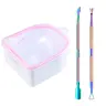 Nail Soaking Bowl, Soak Off Gel Polish Remover Tools Kit Manicure Bowl for Hand with Nail Files for Natural Nails, Cuticle Peeler, Cuticle Oil Pen, Cuticle Pusher for Acrylic Nails Supplies Nailcare