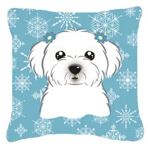 Carolines Treasures  Snowflake Maltese Fabric Decorative Pillow