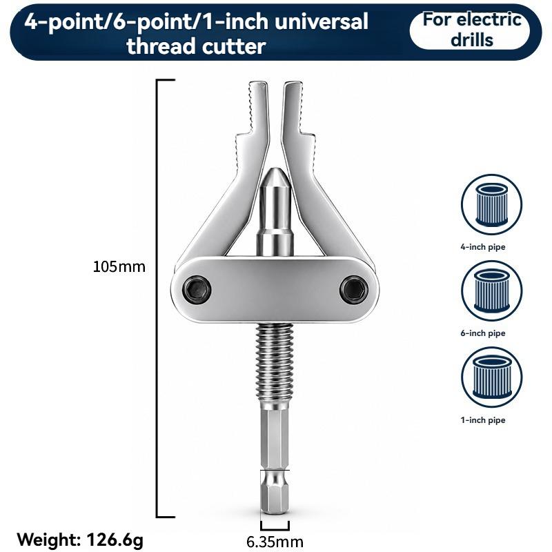 Broken Pipe Thread Extractor, Universal 1/2" 3/4" 1" Pipe Nipple Remover, Drill Powered Broken Thread Removal Tool for Rusty Faucet & Pipe Nipples