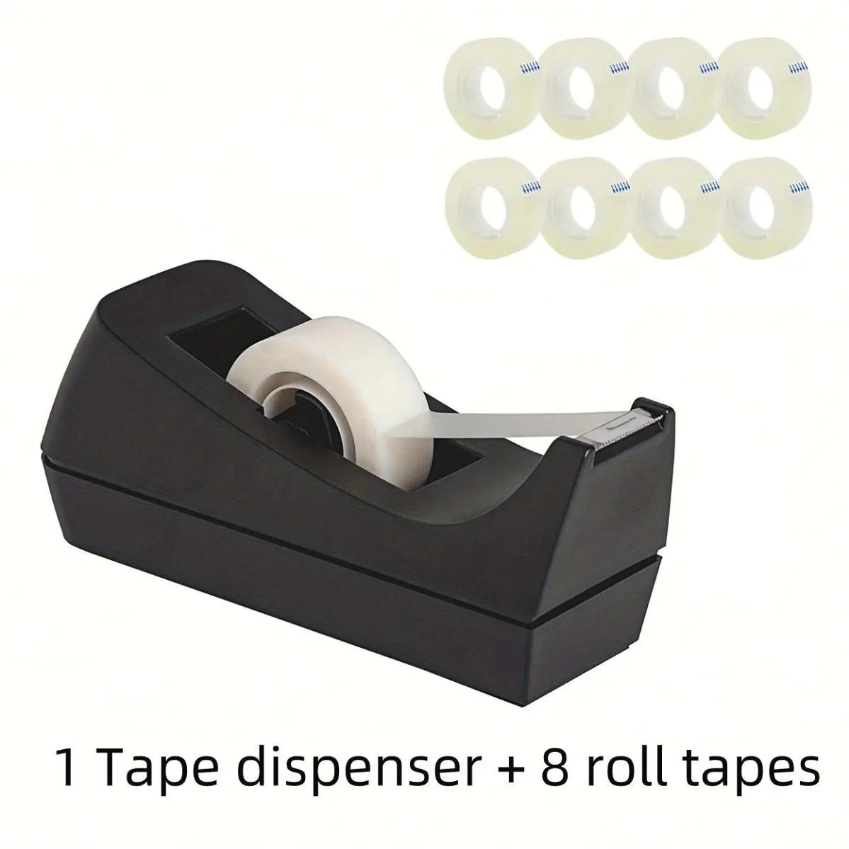 A Desktop Tape Dispenser That Comes with 8 Rolls of Tape - Features a Non-Slip Base - Ideal for Use in Offices, Homes, And Schools