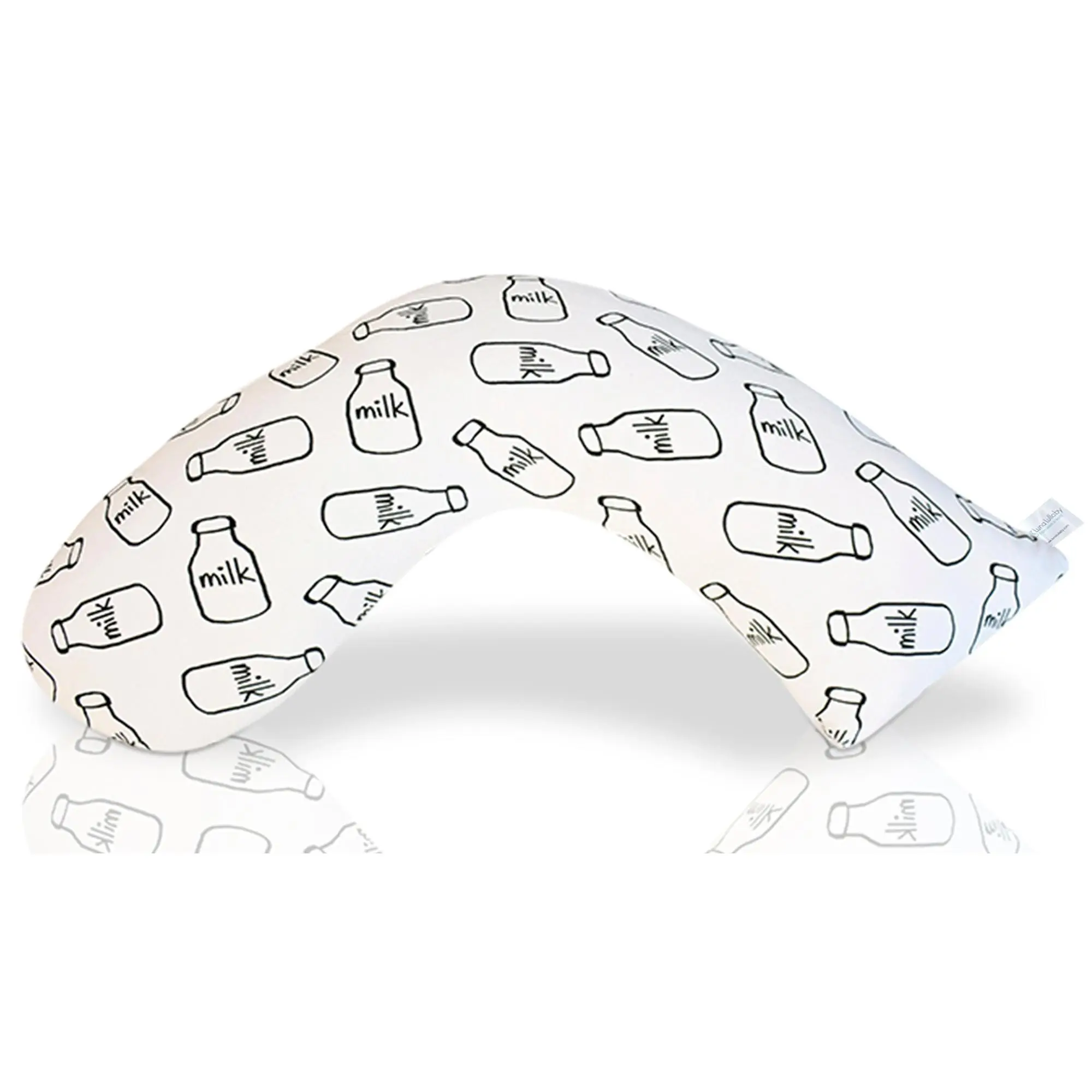 Luna Lullaby® V-Shaped Nursing Pillow | Milk Mamma Bottle Design