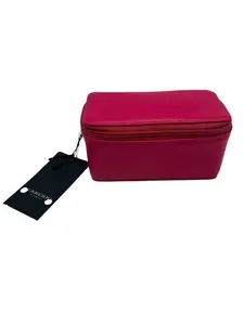 Pre-owned BURBERRY Leather Jewelry Box Hot Pink Perfect For Daily Use