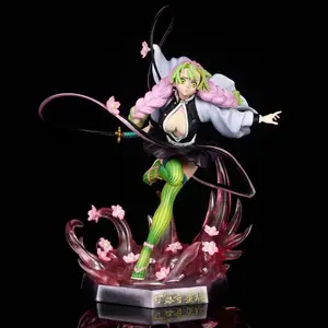 Kimetsu no Yaiba Mitsuri Kanroji Figure - Love Pillar in Cherry Blossom Battle, Dynamic & Stunning Collectible!+Free Gifts Anime Figurine Set for Display Statue Collector Decorative
