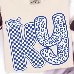 Comfort Colors KY Coquette Kentucky tshirt, Kentucky Leopard Checker Shirt State of Kentucky Sublimation Cute Trendy Kentucky Bow Top, gift for him, gift for her, tshirt hot trend tiktok 2025, tshirt trend, comfort colors shirt