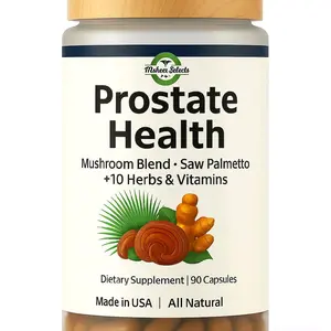 MaheerSelects Prostate Health Mushroom Blend with Saw Palmetto 10 Herbs & Vitamins 90 Capsules All Natural USA Made Dietary Supplement