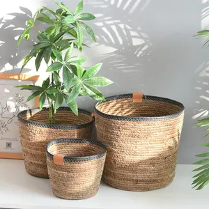 Nordic Woven Basket Plant Pot, Greenery Storage Container, Durable & Stylish Design, Perfect for Home Decor & Gardening Essentials