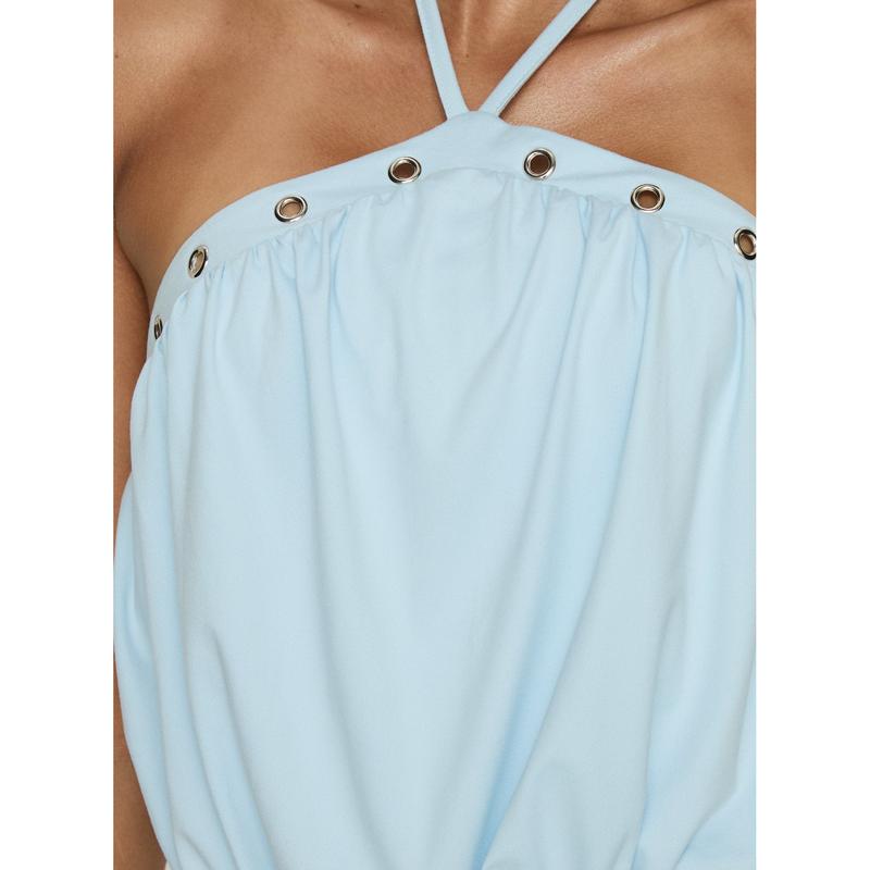 Sunnee Eyelet Detail Playsuit Icy Blue