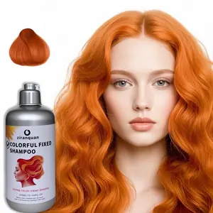Newly upgraded orange shampoo, orange color-locking shampoo, fresh floral scent, 3-minute hair color, plant extracts, long-lasting color, gentle nourishment, 10.144 fl oz, suitable for orange and light-colored hair, Haircare