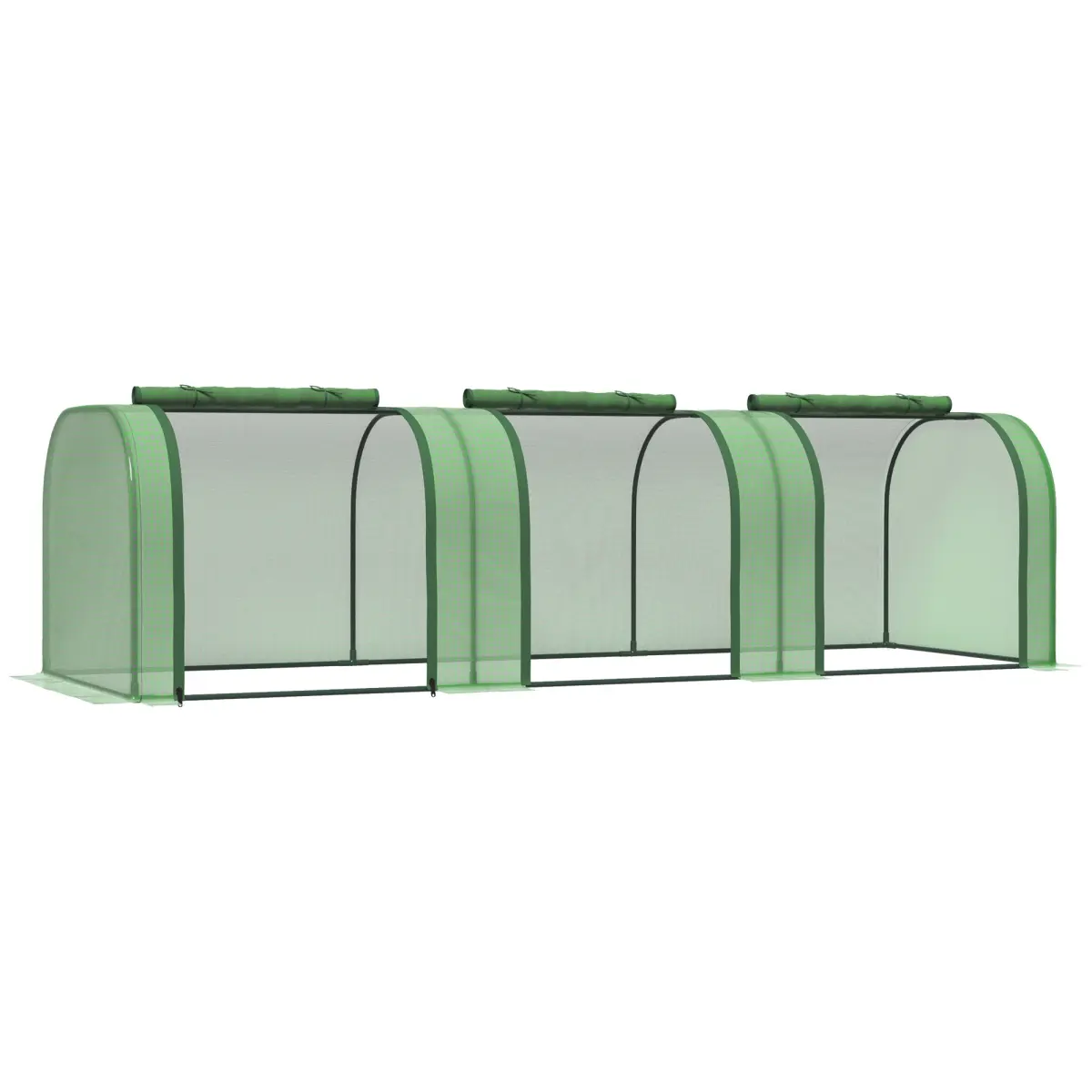212 Main 845-234V05GN 9.7 x 3 x 2.5 ft. Outsunny Portable High Tunnel Greenhouse, Hot House with 3 Zippered Doors, Water & UV Fighting PE Cover