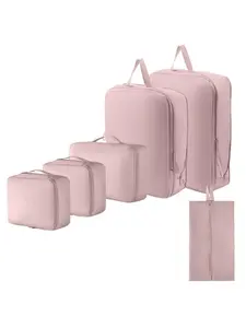 Solid Color Travel Storage Bag Set, Multifunctional Zipper Travel Organizer, Travel Packing Cubes, Travel Organizer for Clothes, Shoes, Cosmetics, Toiletries, Travel Organization Pouch, Zipper Pouches